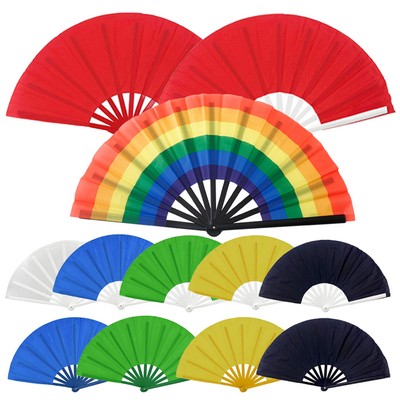 Large Plastic Silk Folding Hand Fan