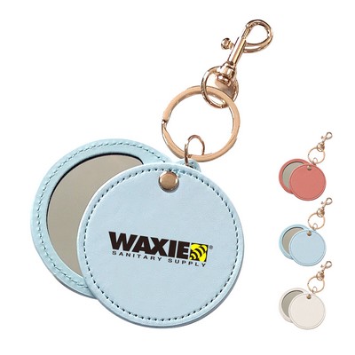 2 1/2" Round Make-Up Mirror Keychain