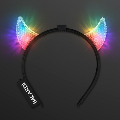 Prismatic LED Devil Horns, Slow Color Change - Domestic Print