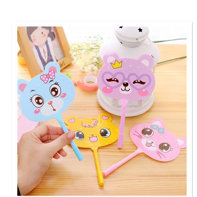 Full Color Cartoon Hand Fan With Ink Pen