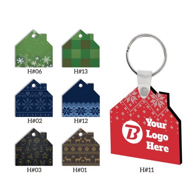 Full Color Christmas Design Key Chain - House