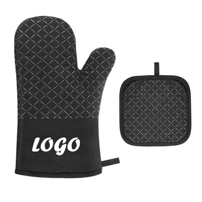 Heat Resistant Oven Mitt & Pot Mat Set