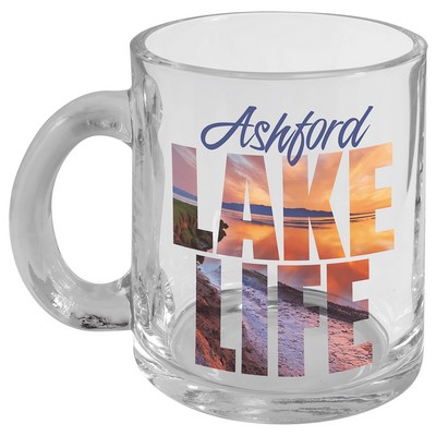 10 Oz. Clear Glass Full Color Mug With Handle