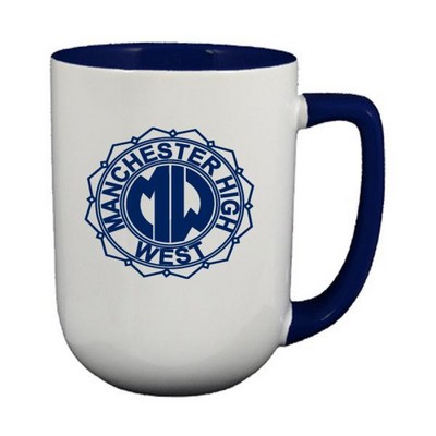 17 oz. Cobalt Blue In and Handle / White Out Arlen Mug