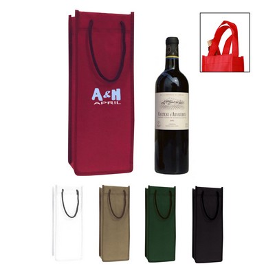 Non Woven Single Bottle Wine Tote Bag