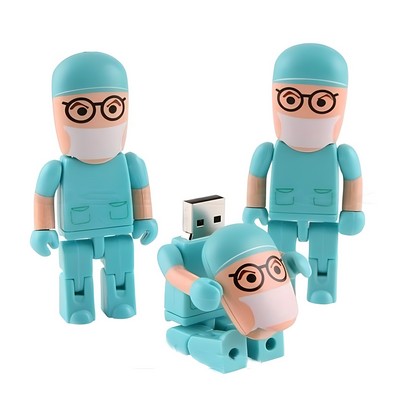 Doctor And Nurse Hospital Robot USB Flash Drive Memory Stick