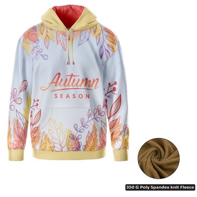 Unisex and Kids' Full Sublimation 350G Fleece Hoodie with Kangaroo Pocket - Economy Series