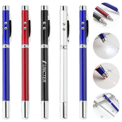 4 in 1 Laser Pointer Multi Function Pen Retractable Teaching Pointer Stick Whiteboard Pointer