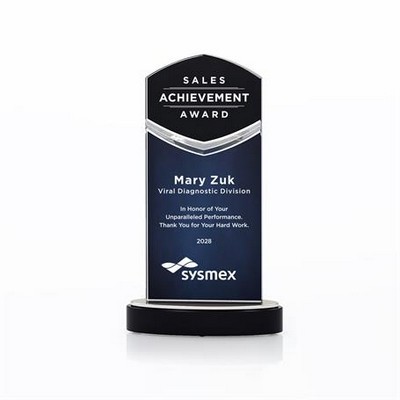 Acrylic Chevron Tower Award, Medium Blue