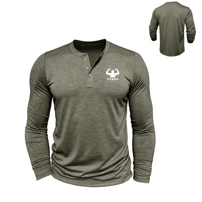 Men's Long Sleeve Henley Shirt