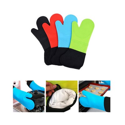 Cotton-Lined Silicone Oven Gloves and Heat Protection