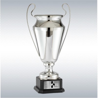 28" Full Metal Italian Cup Trophy W/ Ebony Finish Wood Base