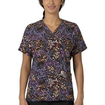 Carhartt® Force Prints Women's Cross-Flex Modern Fit Oversized V-Neck Scrub Shirt