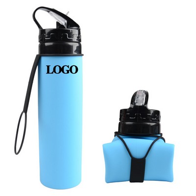 20 Oz. Collapsible Silicone Foldable Water Bottles