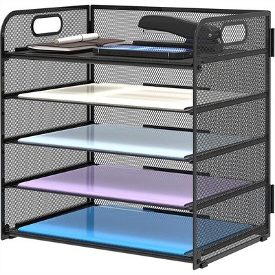 5-Tier Mesh Desk Organizer - File Storage Box