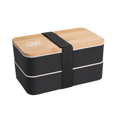 Double Layer Bento Lunch Box-Bamboo Lid