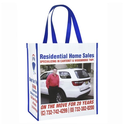 Recycled Full-Color 145g Laminated RPET Promotional Bag 13"x15"x8"