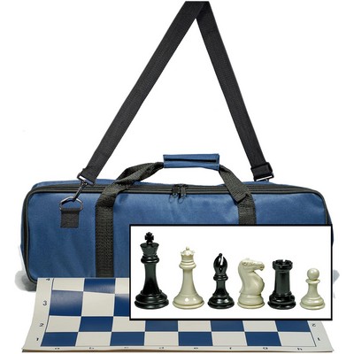 Triple Weighted Tournament Chess Set with Travel Bag - 4 in. King