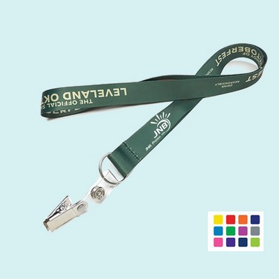 Poly Lanyard Card Holder w/Metal Clip