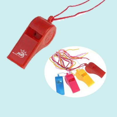 Plastic Emergency Whistles with Lanyard