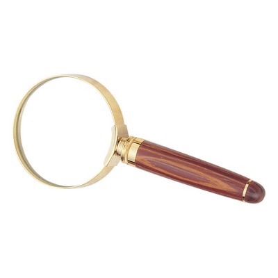 Magnifying Glass in Rosewood Finish w/Gold Accents