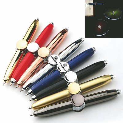 Metal Hand Fidget Spinner Pen with LED Light