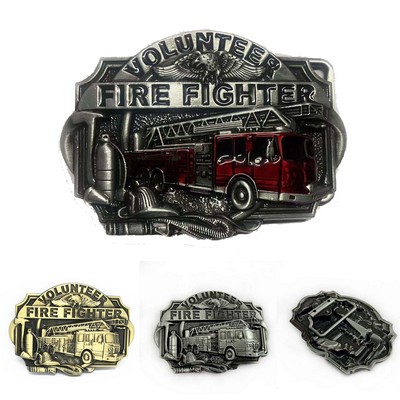 Custom Fire Fighter Die Cast Western Belt Buckle