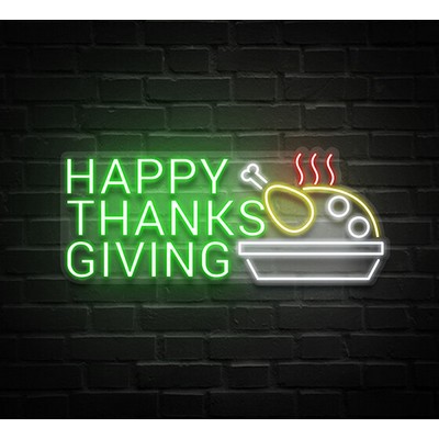 Happy Thanksgiving Roasted Turkey Neon Sign