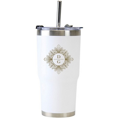 20 Oz. Stainless Double Wall Vacuum Insulated Travel Mug powder coated white