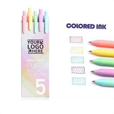 5pcs Retractable Gel Ink Pens Set