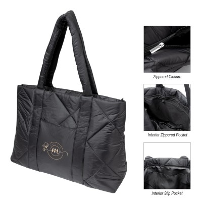 Luxe Quilted Puffer Tote Bag