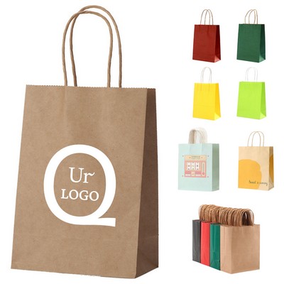 5.9 X 3.14 X 8.2 Inch Kraft Paper Tote Bag