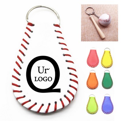 Wooden Baseball Keychain Set