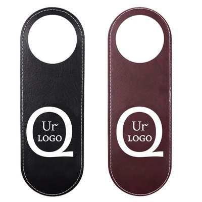 Pu Leather Custom Hotel Door Hanger Tag