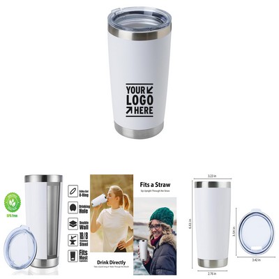 21oz Stainless Steel Tumbler with Lid Bulk Pack