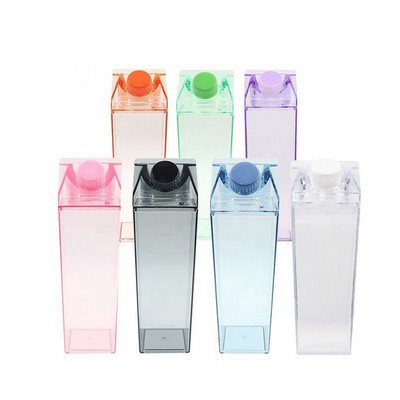 17oz Plastic Clear Square Milk Bottles