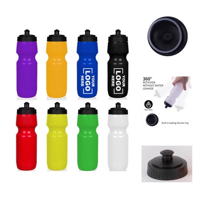 24 Oz Bike Water Bottle with Push Pull Lid - Solid Colors