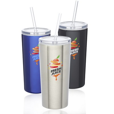 Mira Stainless Steel Tumblers with Straw 16 oz