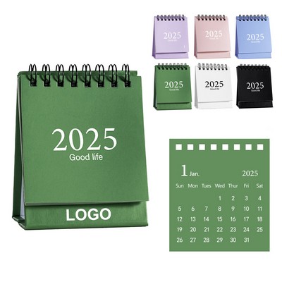 2025 Desktop Calendar Mini Daily Standing Flip Calendar w/Stickers For Desk Decorations