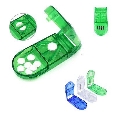 Pill Box With Pill Cutter Splitter Case