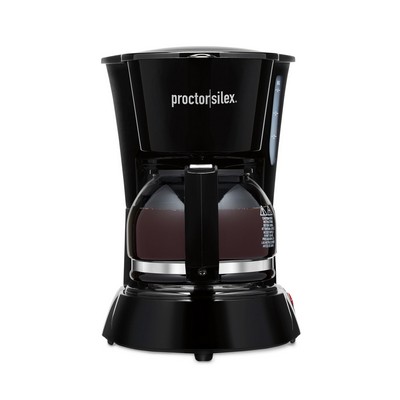 Proctor Silex® 4 Cup Coffee Maker, Glass Carafe, Drip Coffee Maker, Compatible With Smart Plugs, Bla