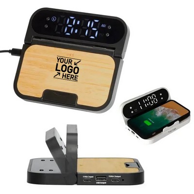 Wireless Charger Alarm Clock with Snooze Function and Display