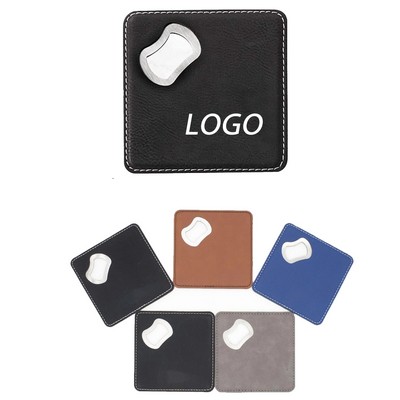 Square Leather Bottle Opener