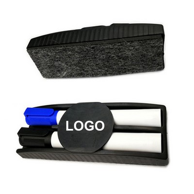 Magnetic Board Eraser With Markers Set