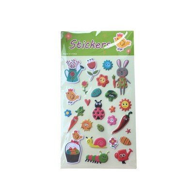 3D PVC Foam Puffy Stickers on a sheet