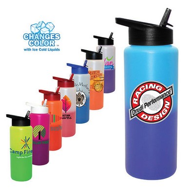 Mood 32 oz. Sports Bottle With Straw Cap Lid, Full Color Digital