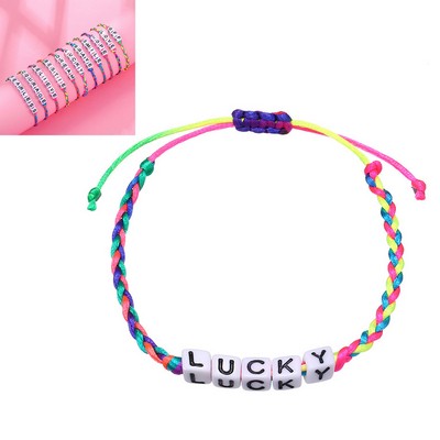 Colorful Adjustable Friendship Bracelet With Positive Words