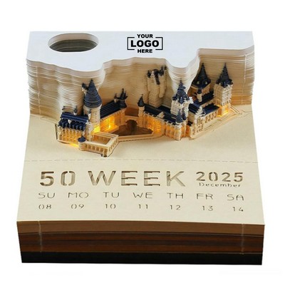 Illuminated 3D Desk Calendar 2025