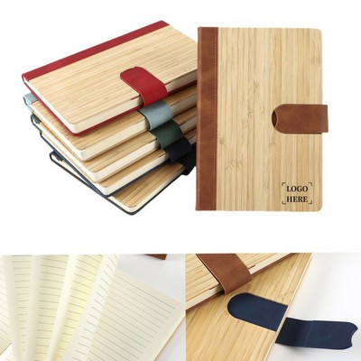 Bamboo Cover Notebook Journal with Magnetic Closure