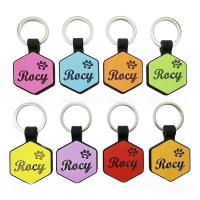 hexagon silicone pet ID tag